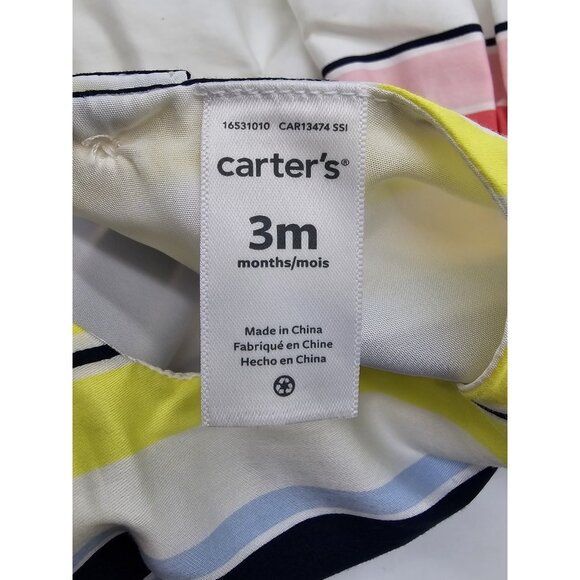 Carter's Dress Infant Baby Girls Size 3 Months Striped Sleeveless Spring Easter - Picture 9 of 10